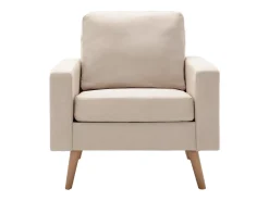 Sillón de tela color crema
