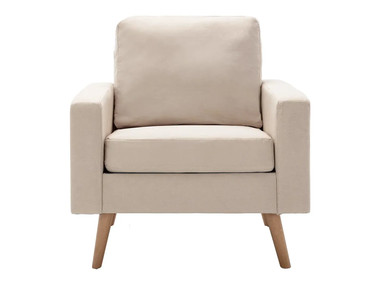 Sillón de tela color crema