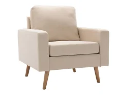 Sillón de tela color crema