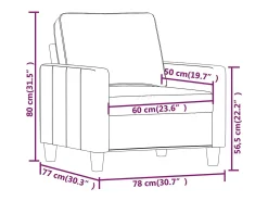 Sillón de tela color crema 60 cm