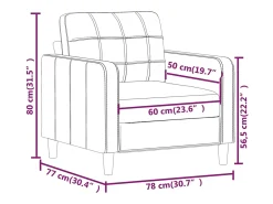 Sillón de tela color crema 60 cm