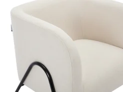 Sillón de tela de color beige y estilo design BLINODA