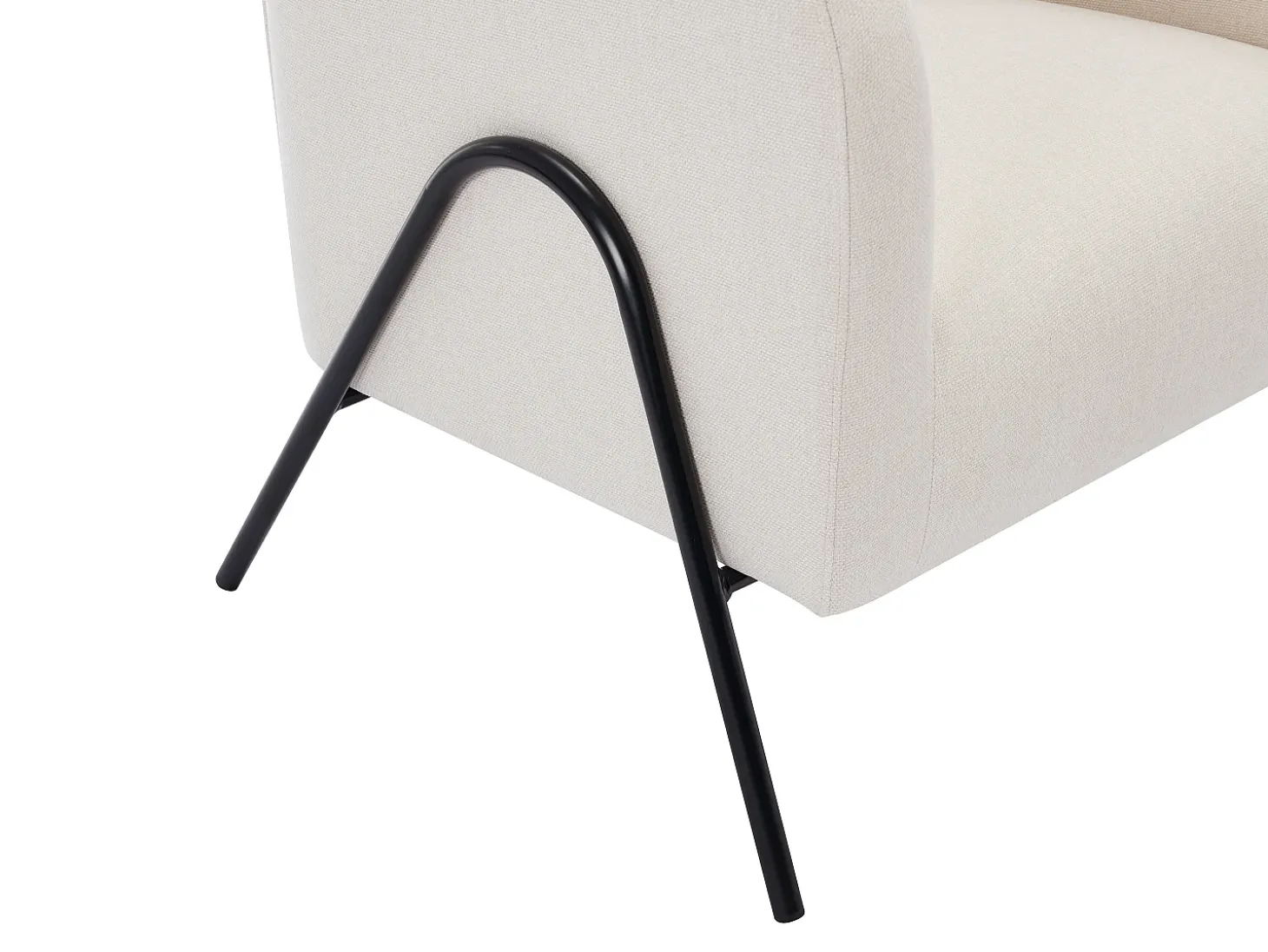 Sillón de tela de color beige y estilo design BLINODA