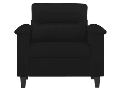 Sillón de tela de microfibra negro 60 cm