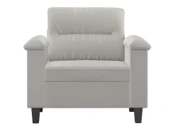 Sillón de tela de microfibra gris claro 60 cm