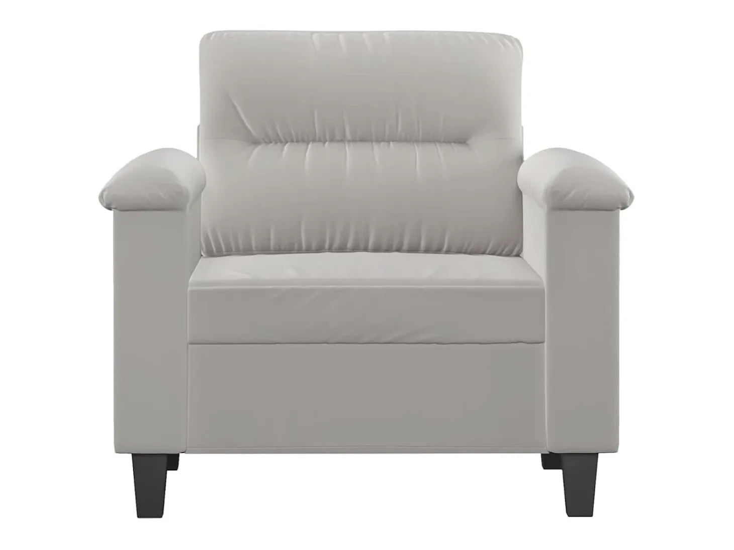 Sillón de tela de microfibra gris claro 60 cm