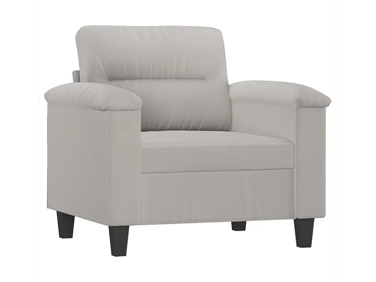 Sillón de tela de microfibra gris claro 60 cm