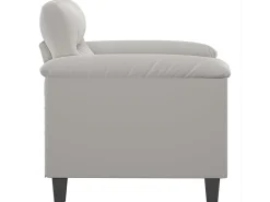 Sillón de tela de microfibra gris claro 60 cm