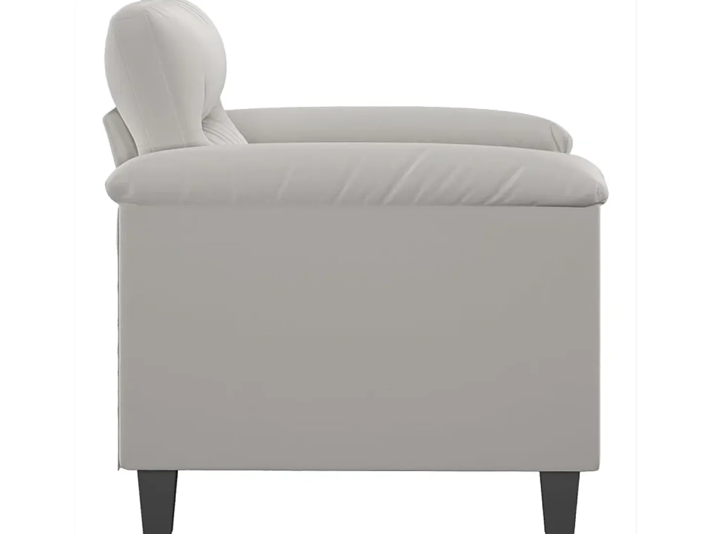 Sillón de tela de microfibra gris claro 60 cm