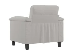 Sillón de tela de microfibra gris claro 60 cm