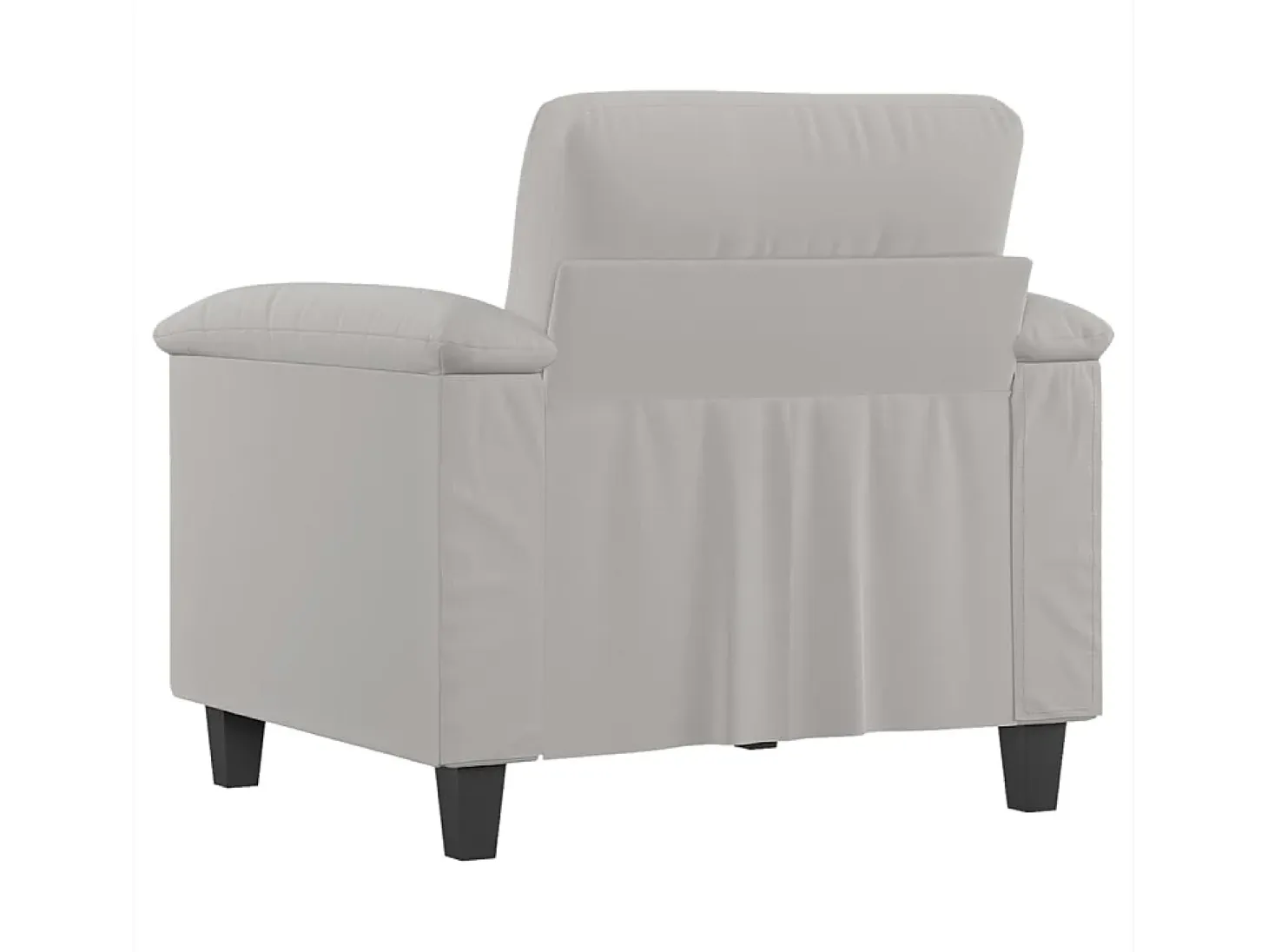 Sillón de tela de microfibra gris claro 60 cm