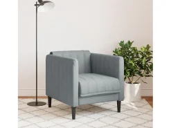 Sillón de tela gris claro