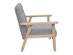 Sillón de tela gris claro