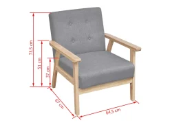 Sillón de tela gris claro