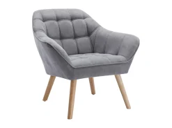 Sillón de tela gris de estilo escandinavo CASERTA