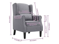 Sillón de tela gris oscuro