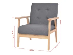 Sillón de tela gris oscuro