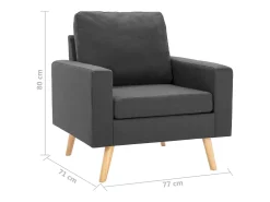 Sillón de tela gris oscuro