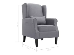 Sillón de tela gris oscuro