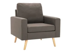 Sillón de tela gris taupe