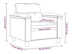 Sillón de tela microfibra gris oscuro 60 cm