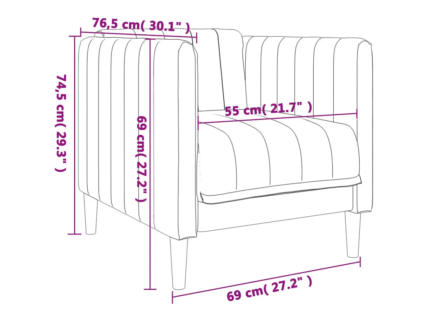 Sillón de tela negro