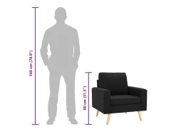 Sillón de tela negro