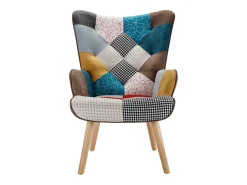 Sillón de tela patchwork VATELY