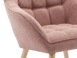 Sillón de tela rosa jaspeada de estilo escandinavo CASERTA