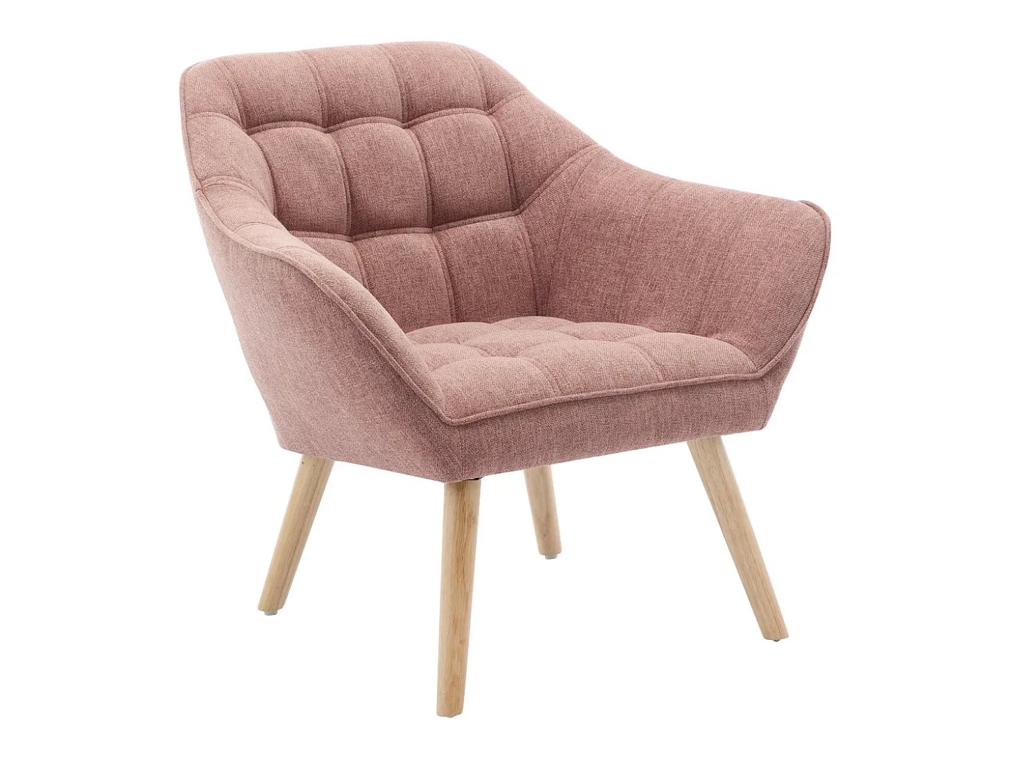 Sillón de tela rosa jaspeada de estilo escandinavo CASERTA