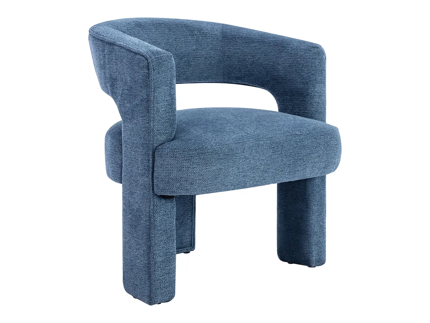 Sillón de tela texturizada color azul FONTANOVA