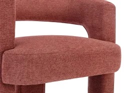 Sillón de tela texturizada color terracota FONTANOVA