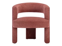 Sillón de tela texturizada color terracota FONTANOVA