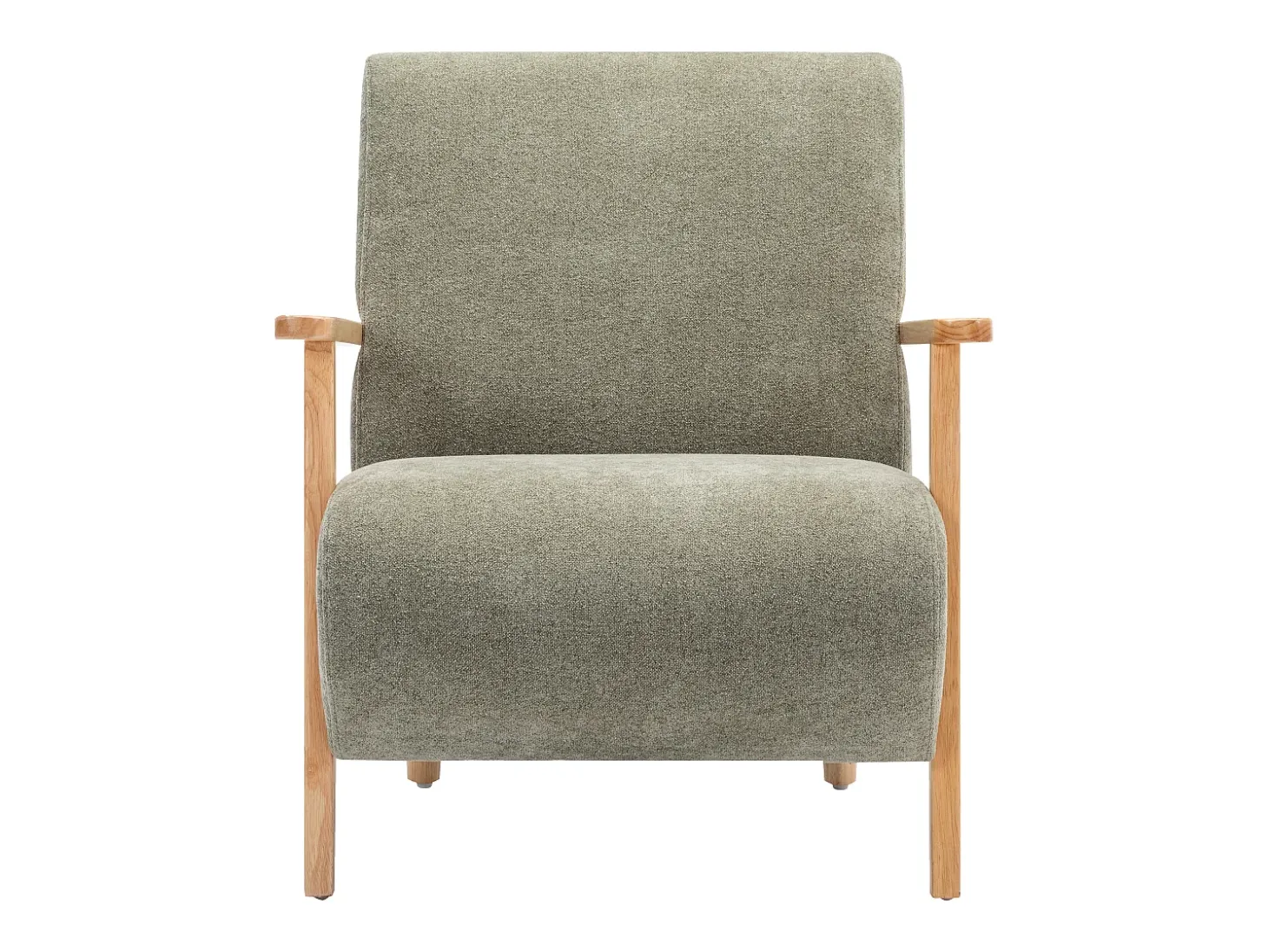 Sillón de tela y madera verde. Estilo contemporáneo. JULOMO