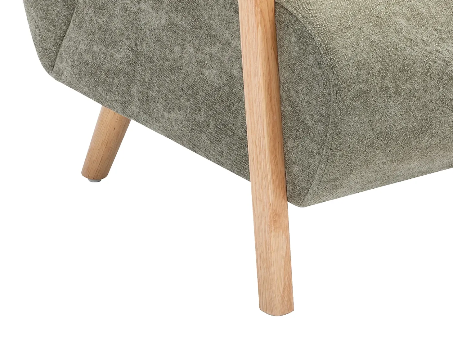 Sillón de tela y madera verde. Estilo contemporáneo. JULOMO