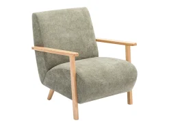 Sillón de tela y madera verde. Estilo contemporáneo. JULOMO