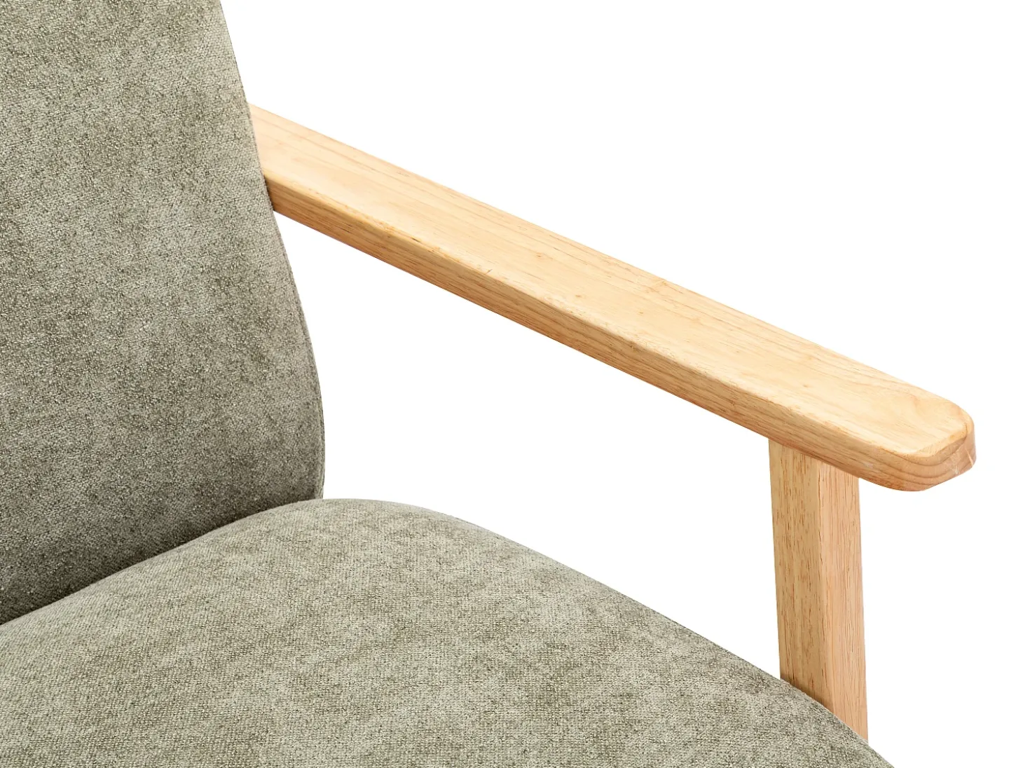 Sillón de tela y madera verde. Estilo contemporáneo. JULOMO