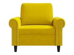Sillón de terciopelo amarillo 60 cm