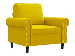 Sillón de terciopelo amarillo 60 cm