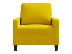 Sillón de terciopelo amarillo 60 cm