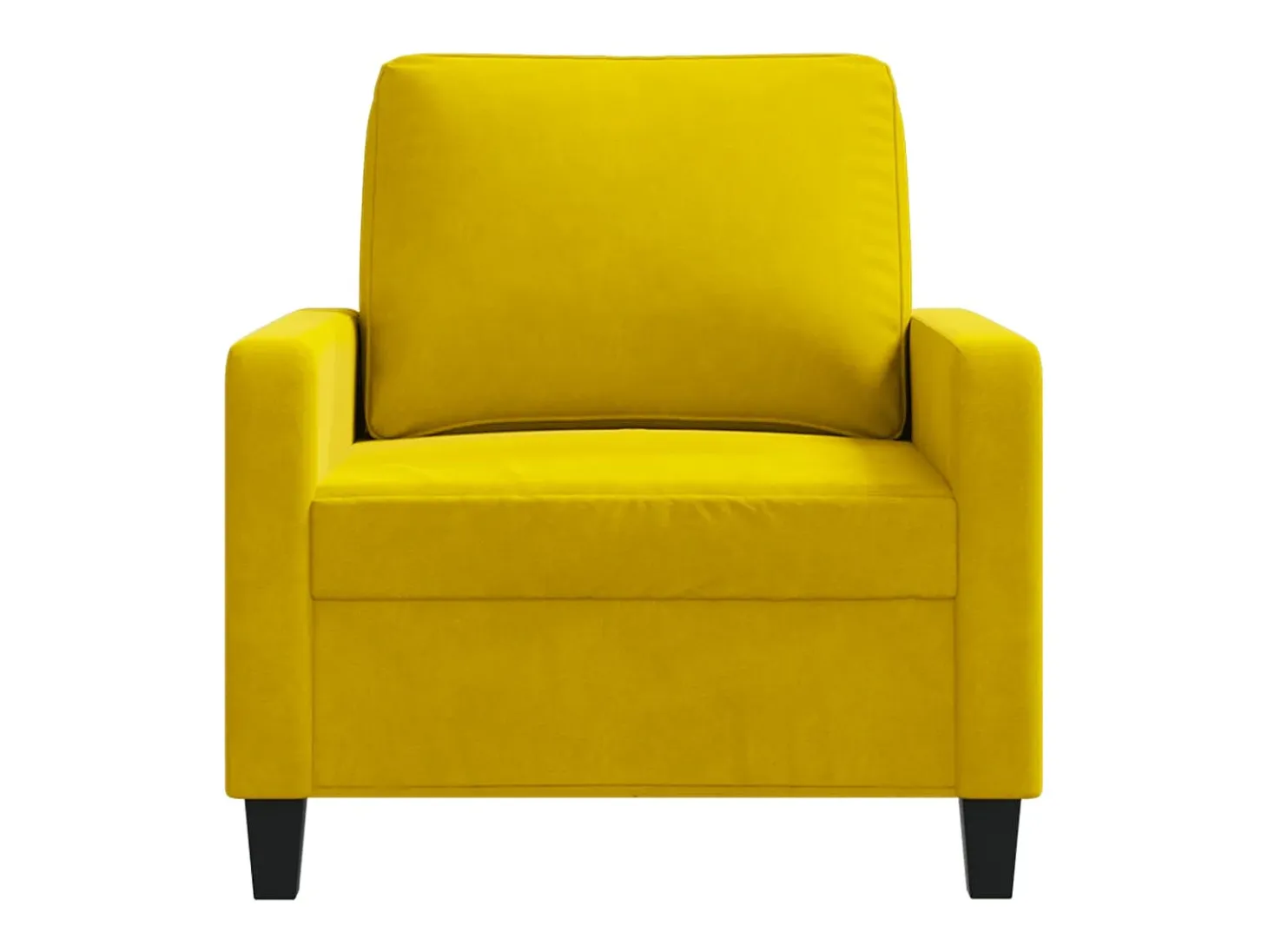 Sillón de terciopelo amarillo 60 cm