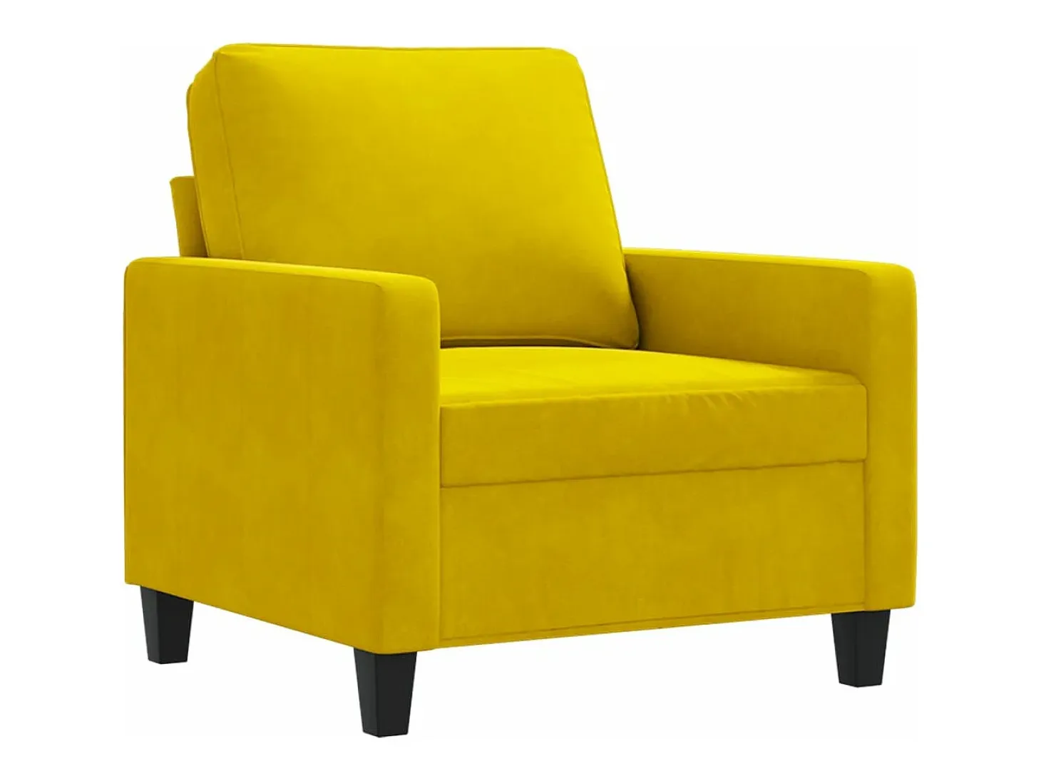 Sillón de terciopelo amarillo 60 cm