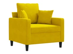 Sillón de terciopelo amarillo 60 cm