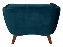 Sillón de terciopelo azul pato - Mona