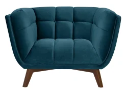 Sillón de terciopelo azul pato - Mona