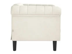 Sillón de terciopelo color crema