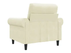 Sillón de terciopelo color crema 60 cm