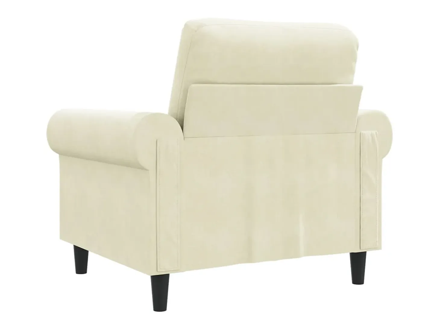 Sillón de terciopelo color crema 60 cm