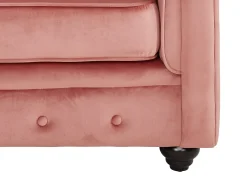 Sillón de terciopelo color rosa polvo CHESTERFIELD
