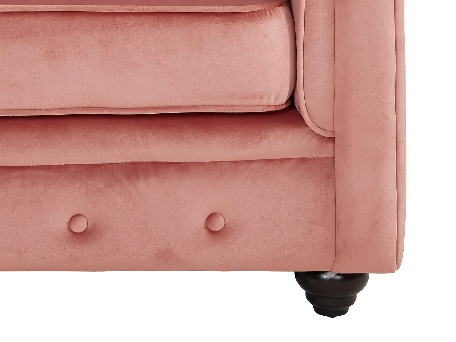 Sillón de terciopelo color rosa polvo CHESTERFIELD